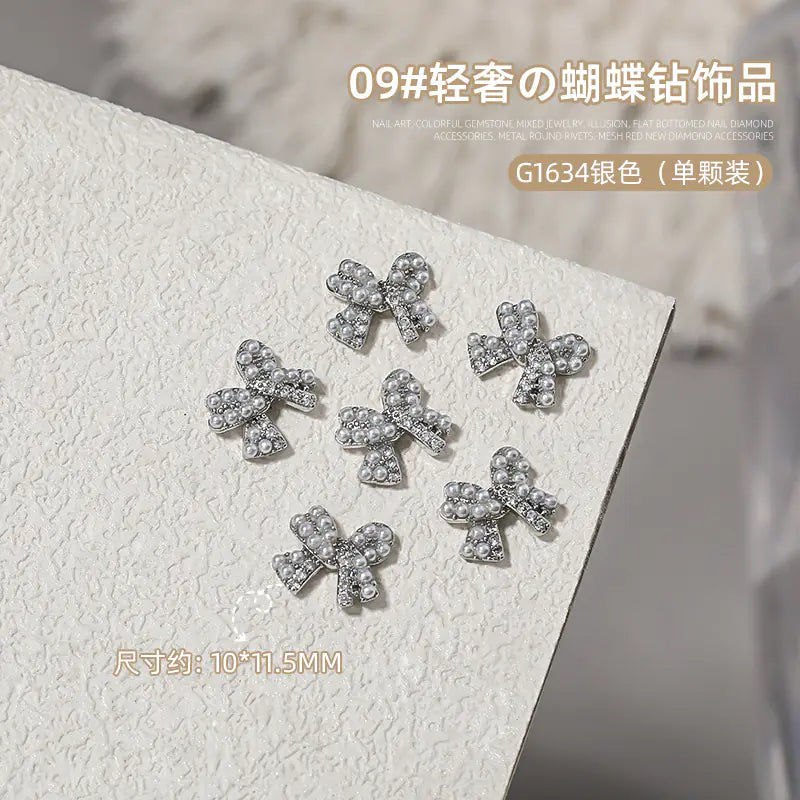 Chic Butterfly Bow Nail Gems