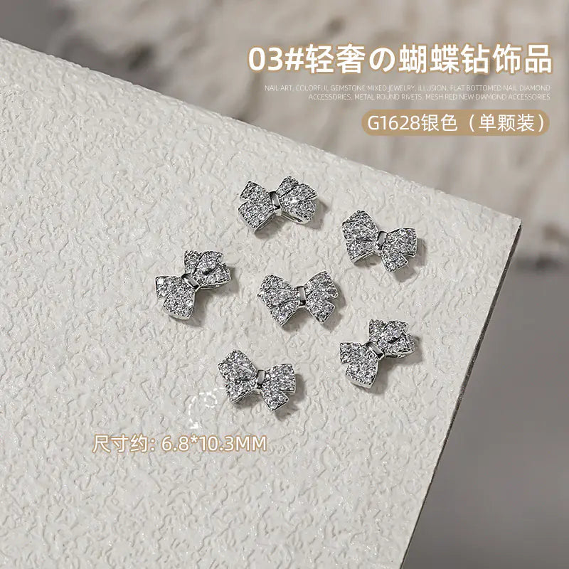 Chic Butterfly Bow Nail Gems
