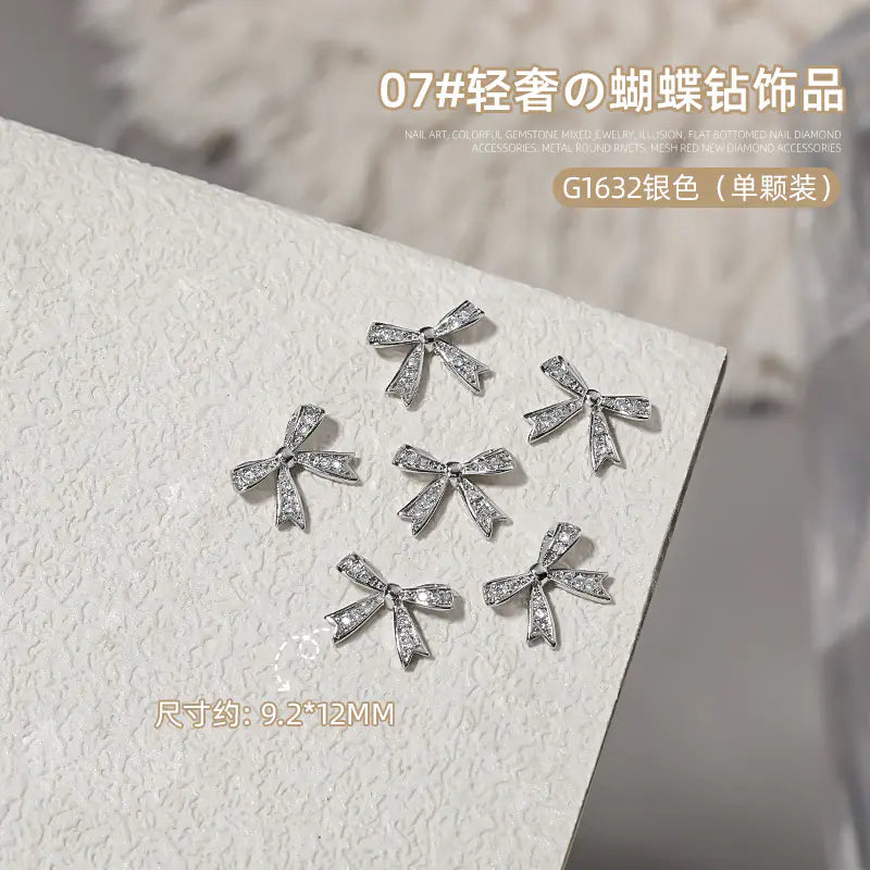 Chic Butterfly Bow Nail Gems