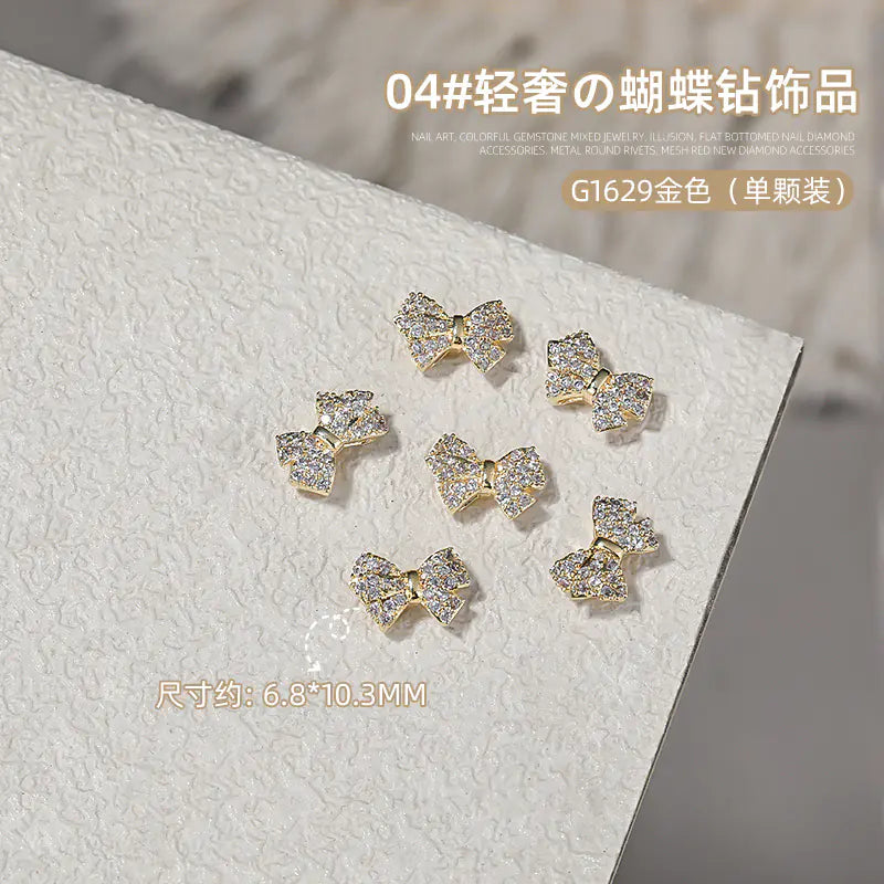 Chic Butterfly Bow Nail Gems