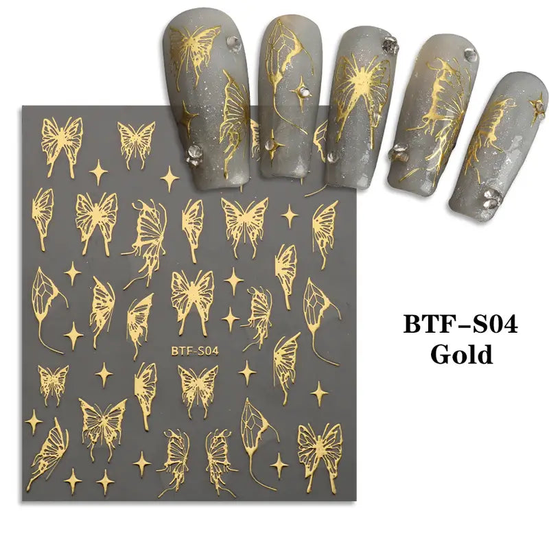 Elegant Butterfly Nail Decals (1 Pc)