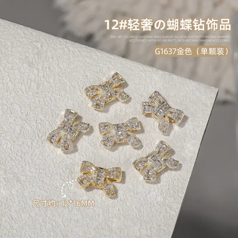 Chic Butterfly Bow Nail Gems