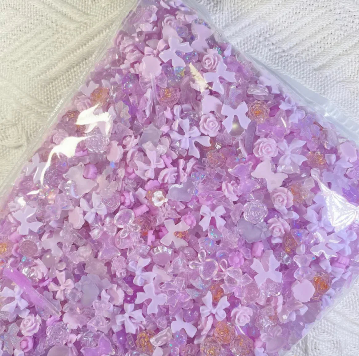 Luminous Bear & Camellia Nail Charms