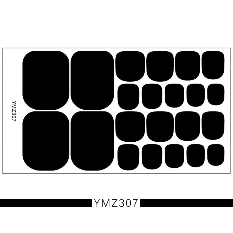 3D Nail Art Stickers for Toes - Solid Color Set