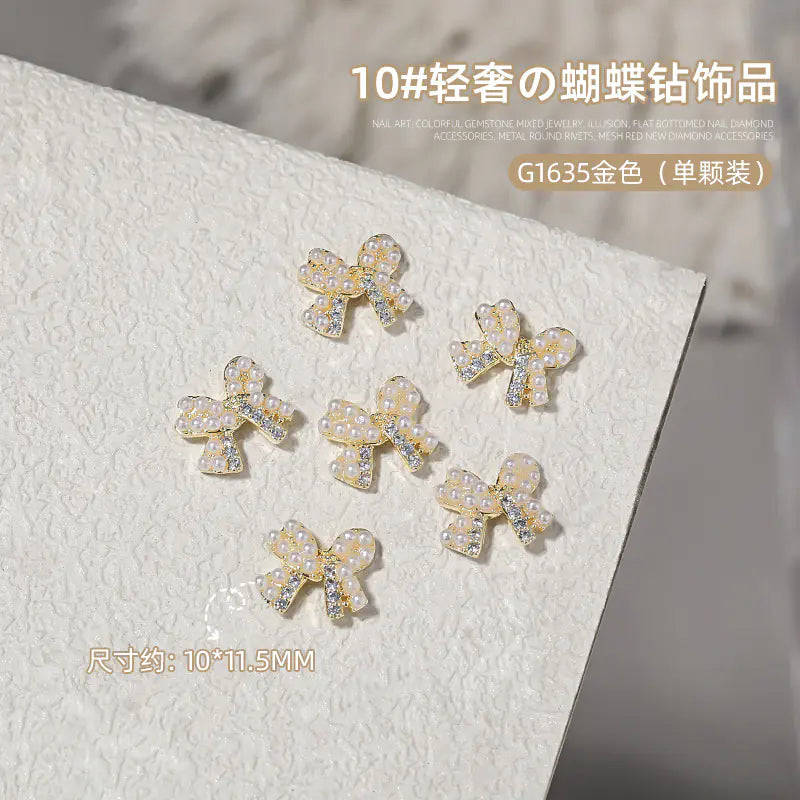 Chic Butterfly Bow Nail Gems