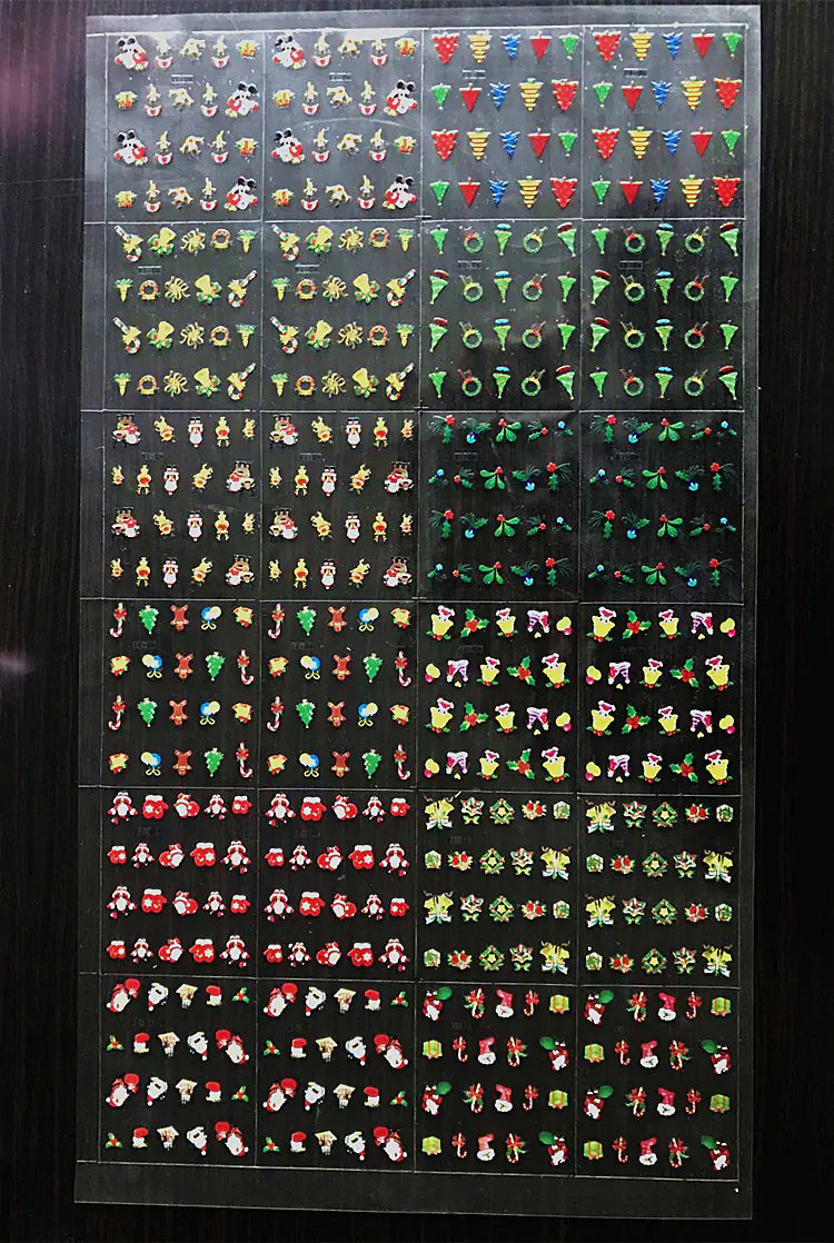 Festive 3D Nail Art Stickers