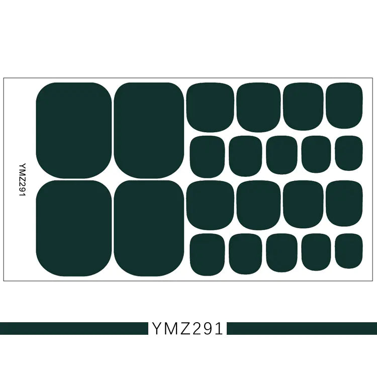 3D Nail Art Stickers for Toes - Solid Color Set