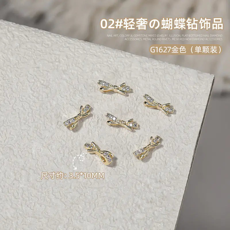 Chic Butterfly Bow Nail Gems