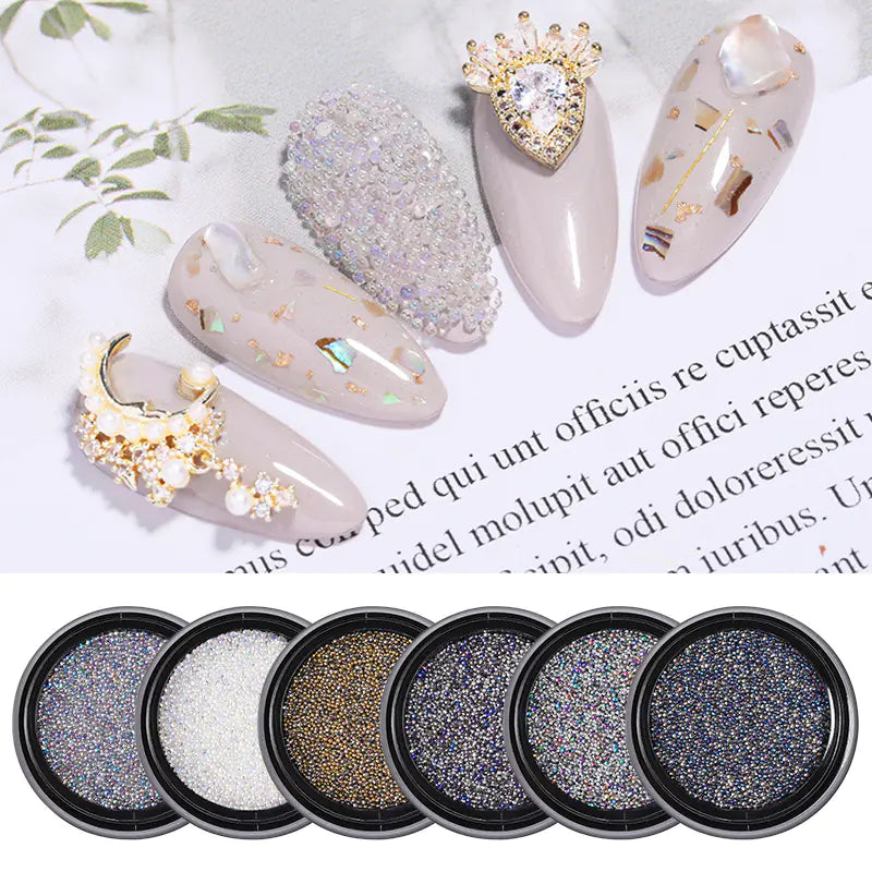 Nail Art Gemstone Kit with Black Storage Box