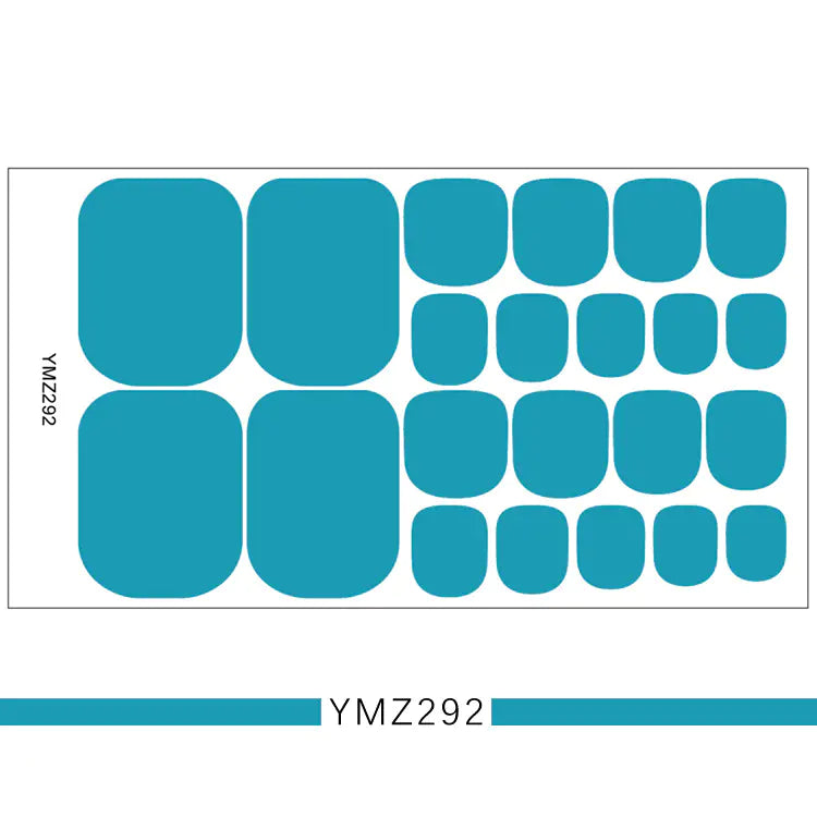 3D Nail Art Stickers for Toes - Solid Color Set
