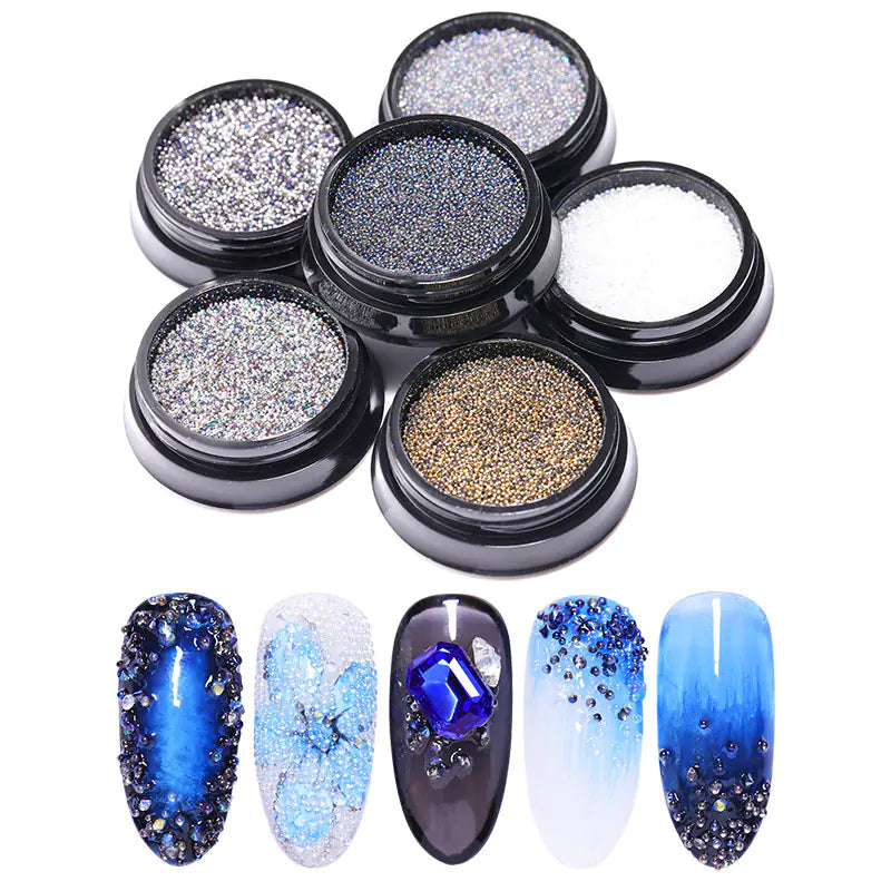Nail Art Gemstone Kit with Black Storage Box