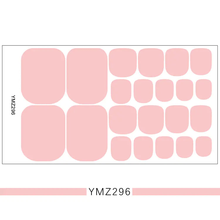 3D Nail Art Stickers for Toes - Solid Color Set