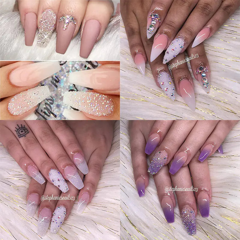 Nail Art Gemstone Kit with Black Storage Box