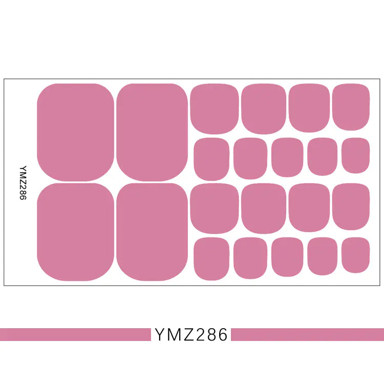 3D Nail Art Stickers for Toes - Solid Color Set