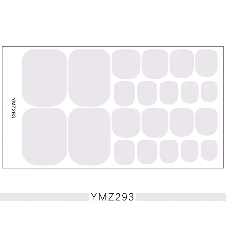 3D Nail Art Stickers for Toes - Solid Color Set