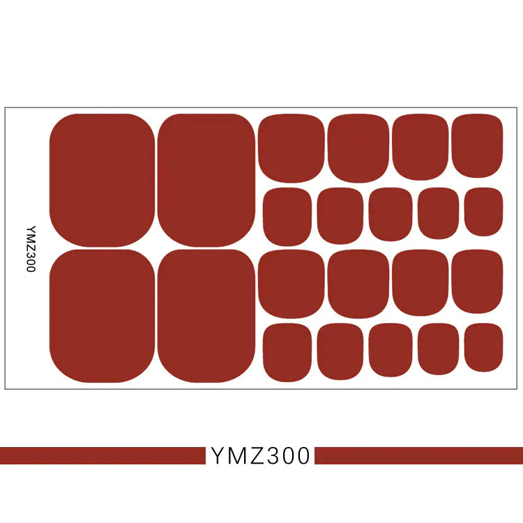 3D Nail Art Stickers for Toes - Solid Color Set