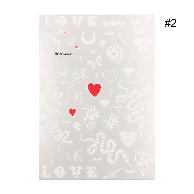 Serpentine 3D Nail Decals in Monochrome