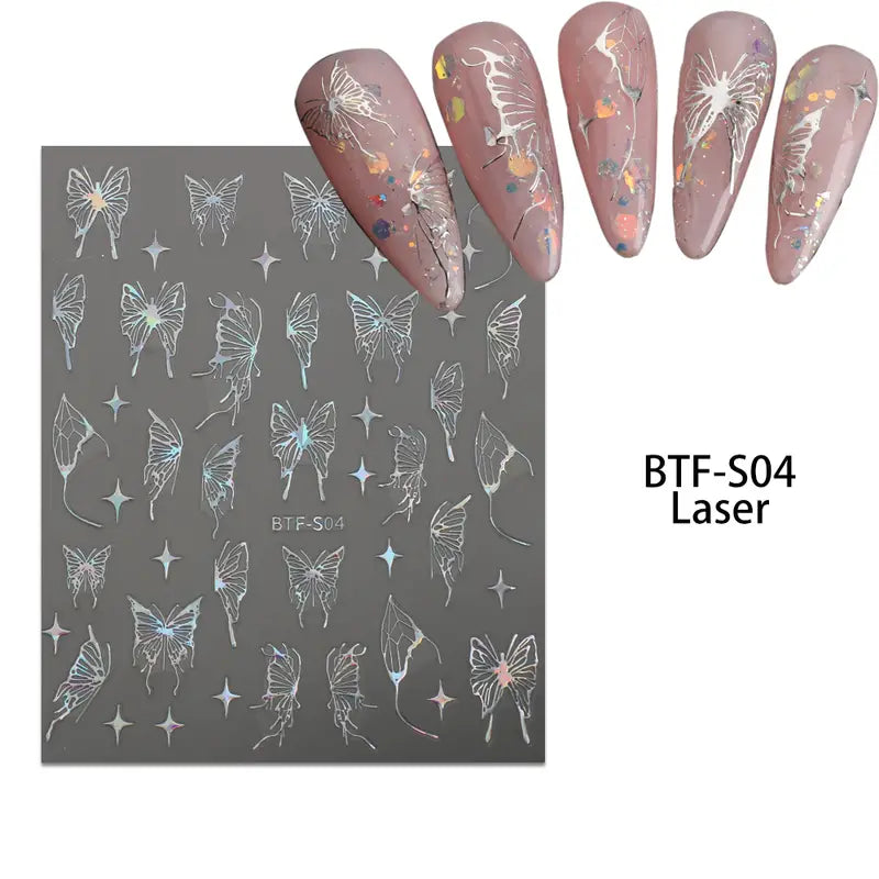 Elegant Butterfly Nail Decals (1 Pc)