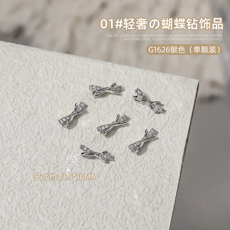 Chic Butterfly Bow Nail Gems