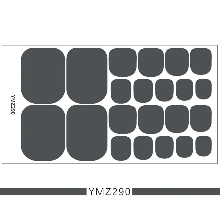 3D Nail Art Stickers for Toes - Solid Color Set