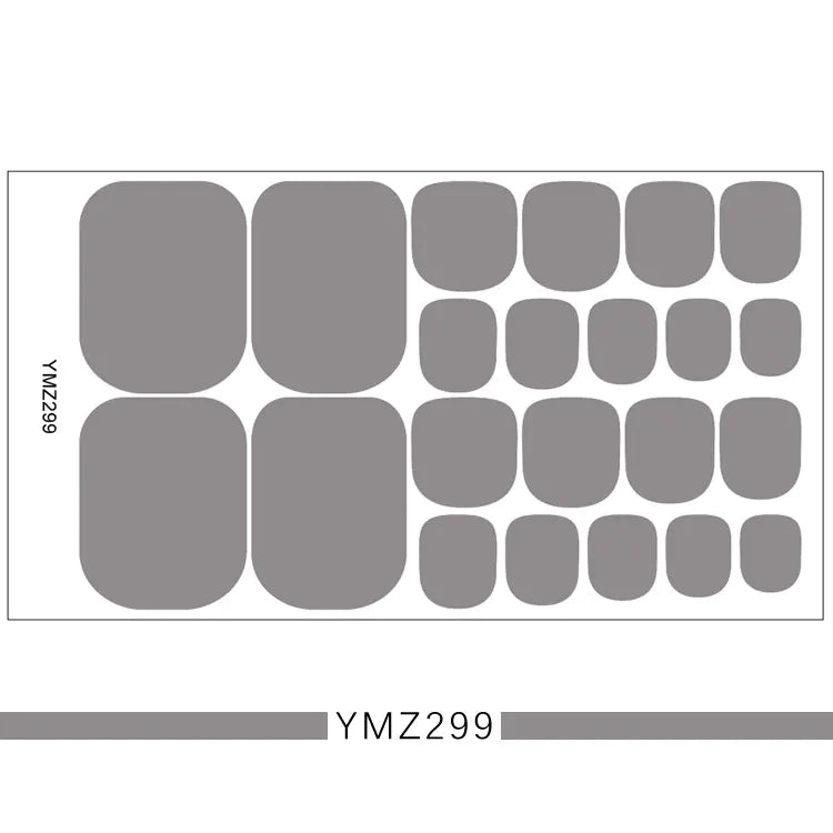 3D Nail Art Stickers for Toes - Solid Color Set