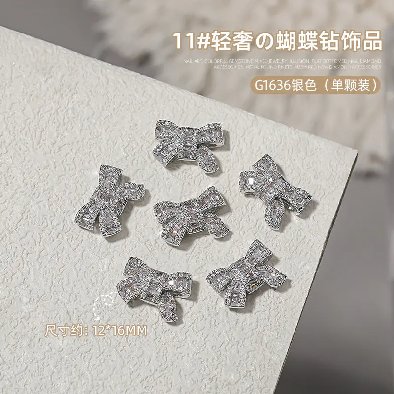 Chic Butterfly Bow Nail Gems