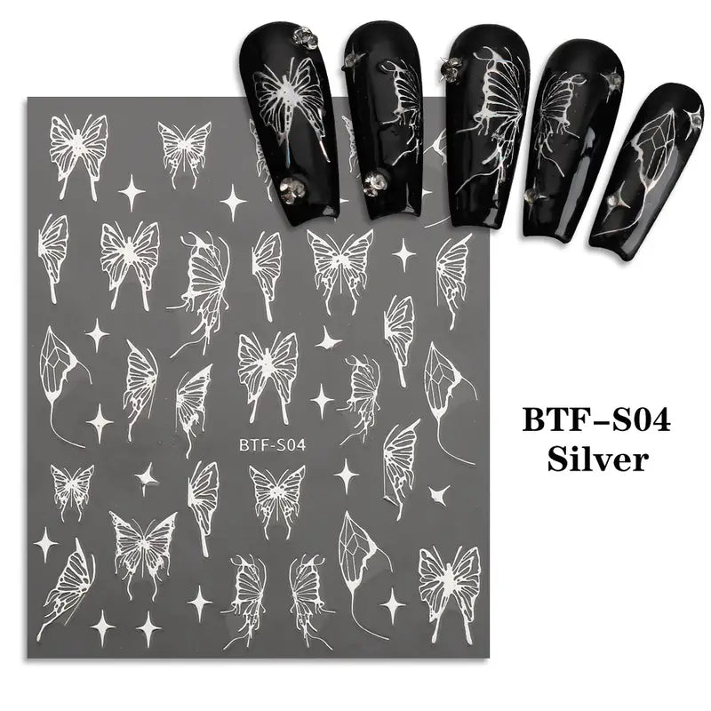 Elegant Butterfly Nail Decals (1 Pc)
