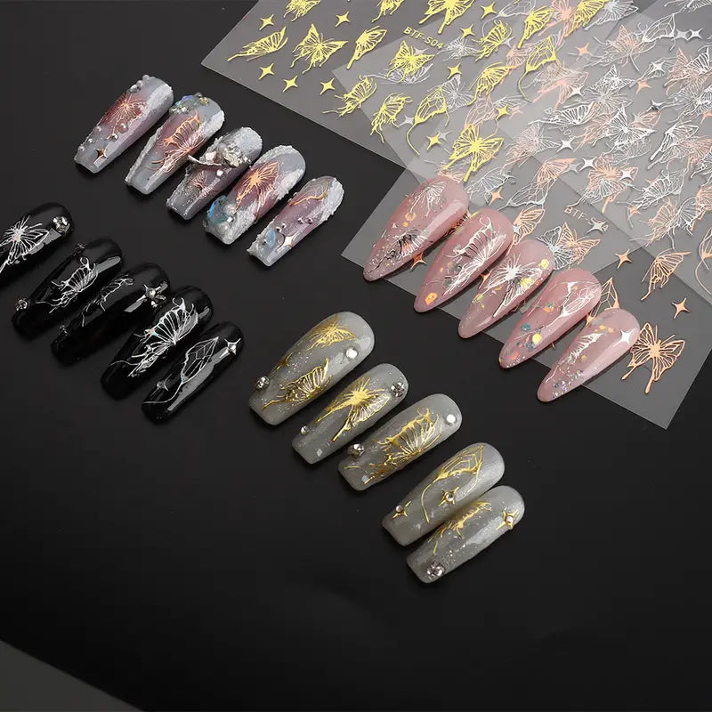 Elegant Butterfly Nail Decals (1 Pc)