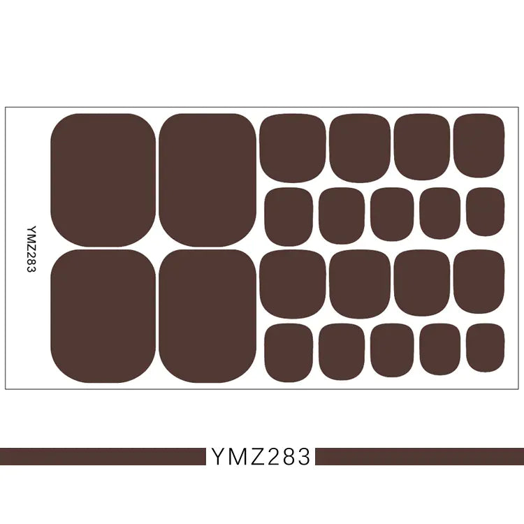 3D Nail Art Stickers for Toes - Solid Color Set