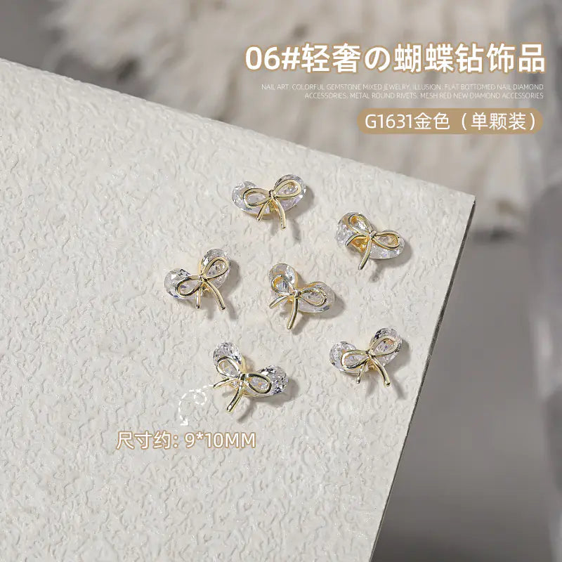 Chic Butterfly Bow Nail Gems