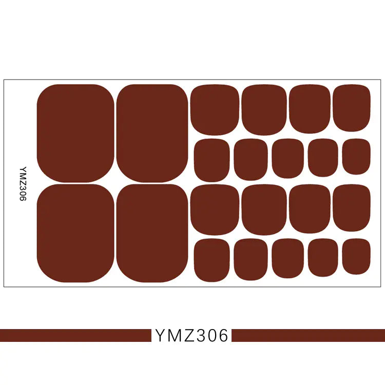 3D Nail Art Stickers for Toes - Solid Color Set