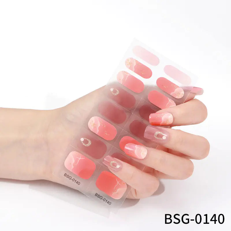 3D Gold Foil Gel Nail Art (16 pcs)