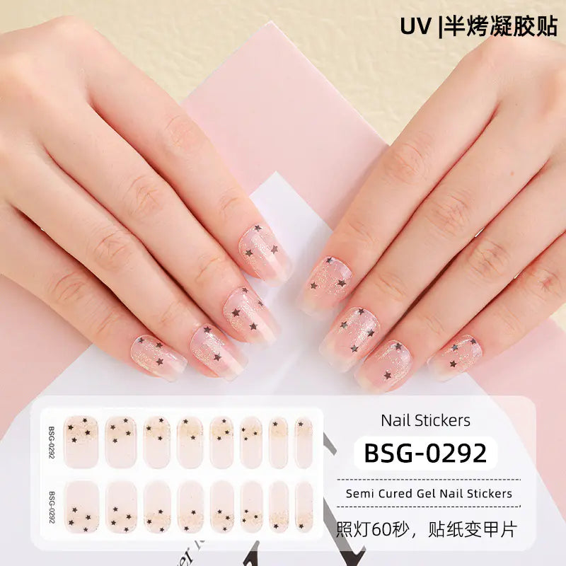 3D Gold Foil Gel Nail Art (16 pcs)