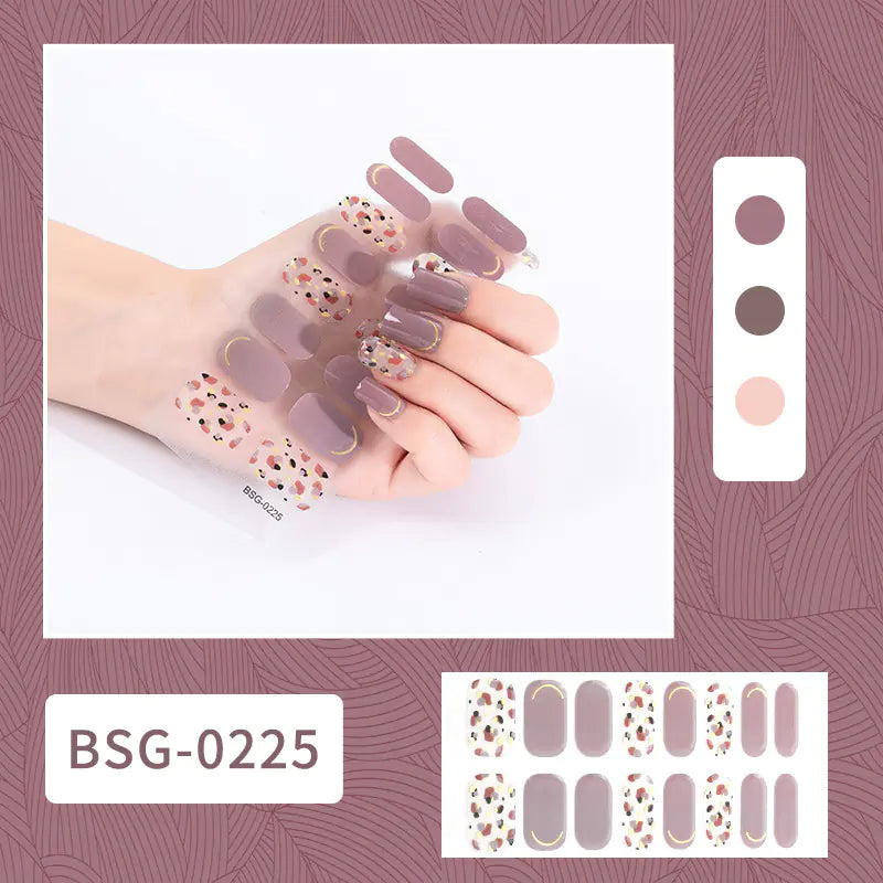 3D Gold Foil Gel Nail Art (16 pcs)