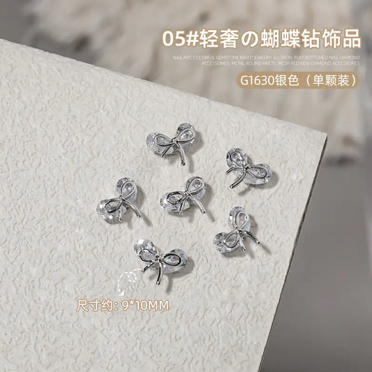 Chic Butterfly Bow Nail Gems
