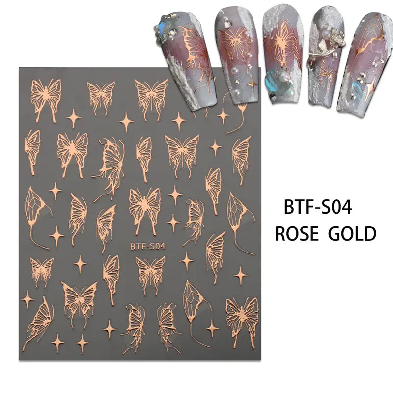 Elegant Butterfly Nail Decals (1 Pc)