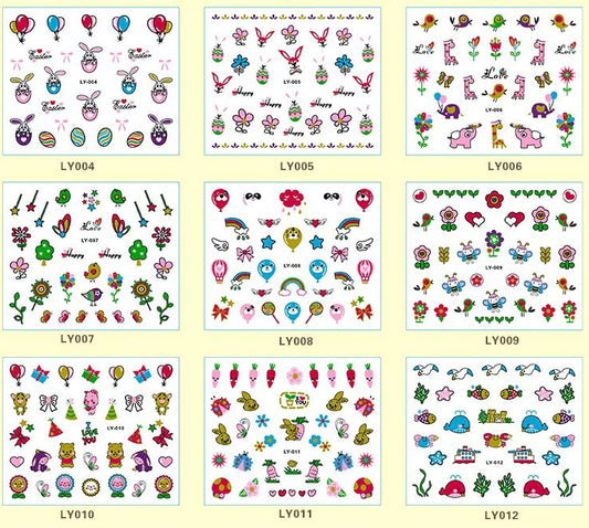 Glitter Critter Nail Decals - Kids