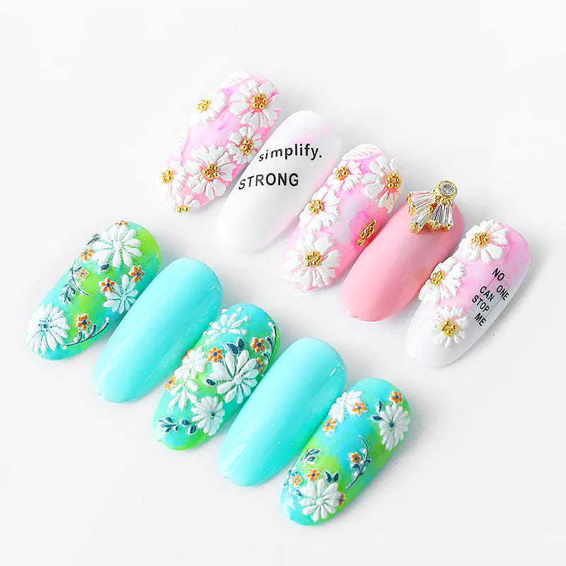 Elegant 5D Floral Manicure Stickers