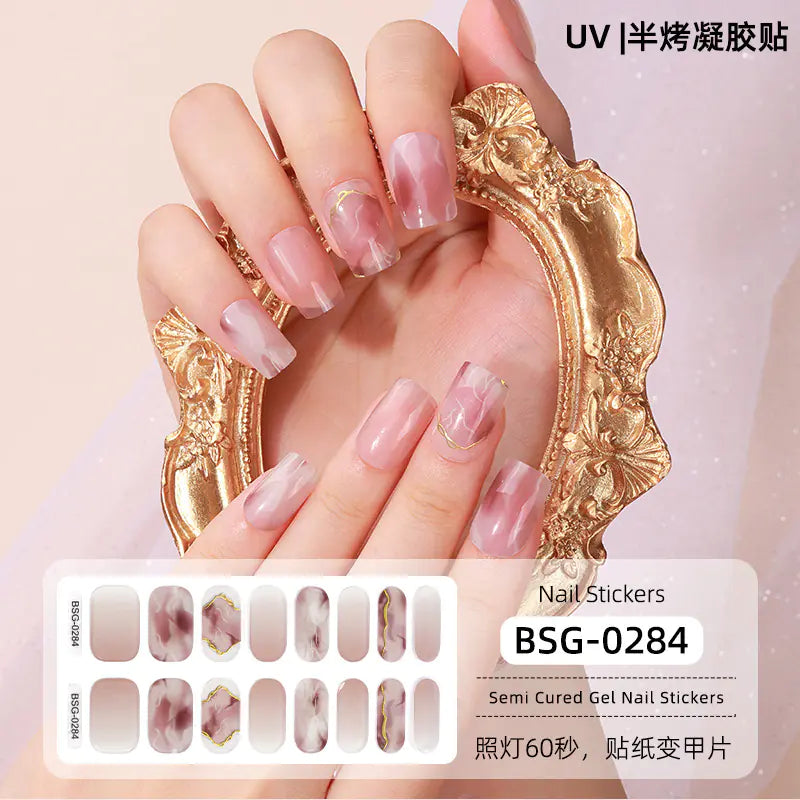 3D Gold Foil Gel Nail Art (16 pcs)