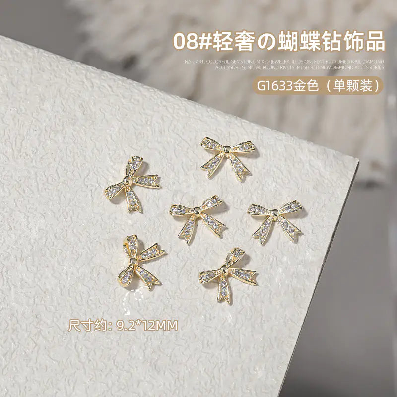 Chic Butterfly Bow Nail Gems