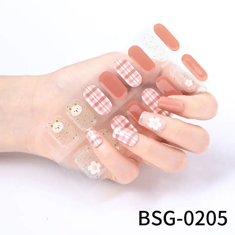 3D Gold Foil Gel Nail Art (16 pcs)