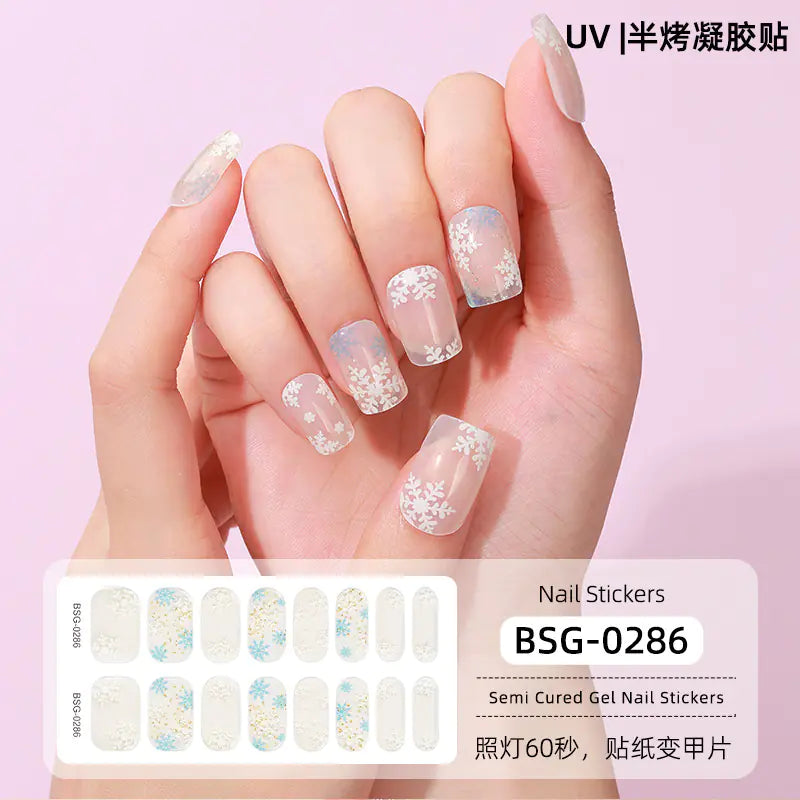 3D Gold Foil Gel Nail Art (16 pcs)