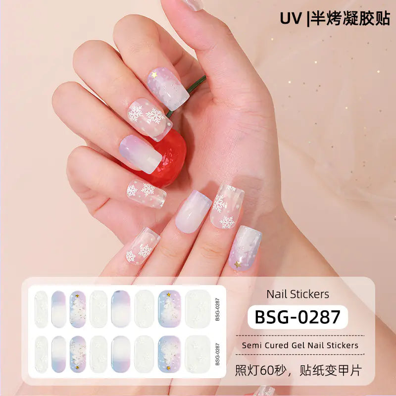 3D Gold Foil Gel Nail Art (16 pcs)