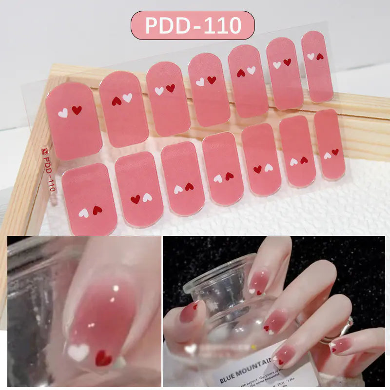 Chic 3D Heart Nail Decals for Spring/Summer