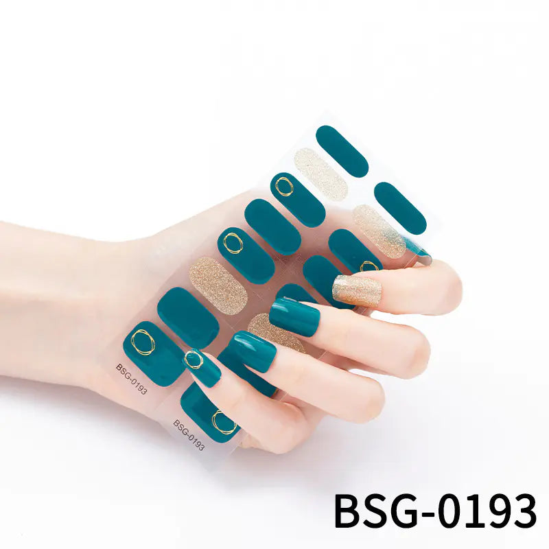 3D Gold Foil Gel Nail Art (16 pcs)