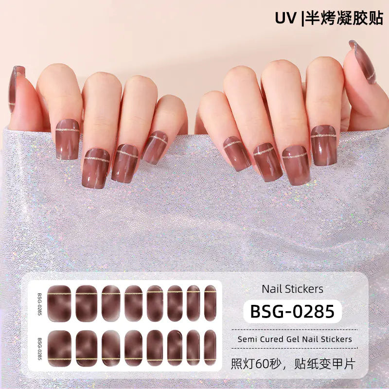 3D Gold Foil Gel Nail Art (16 pcs)