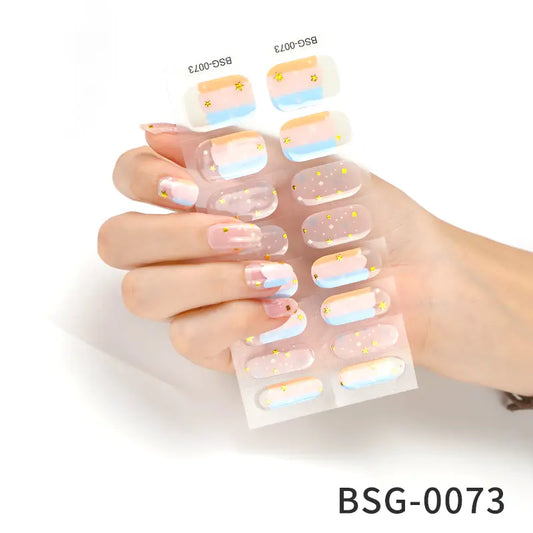 3D Gold Foil Gel Nail Art (16 pcs)