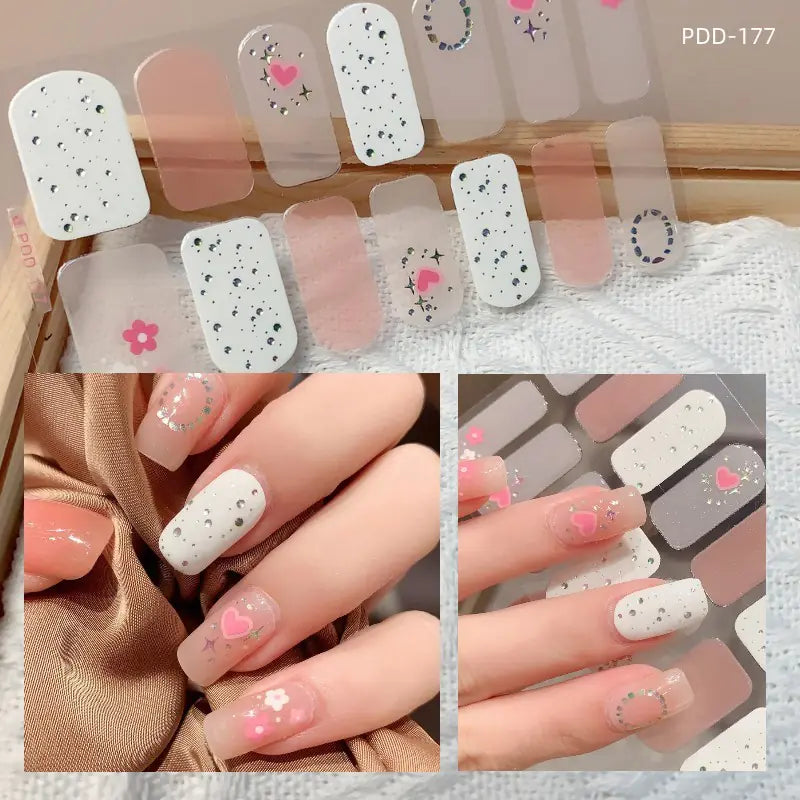 Chic 3D Heart Nail Decals for Spring/Summer