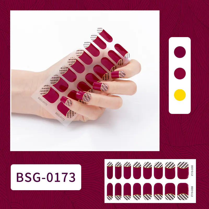 3D Gold Foil Gel Nail Art (16 pcs)