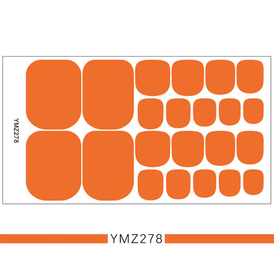 3D Nail Art Stickers for Toes - Solid Color Set